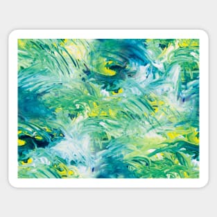 Green, blue and yellow finger Painting Pattern Sticker